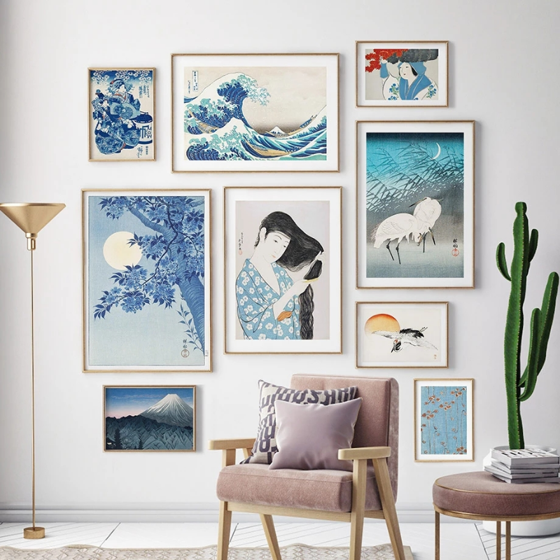 Japanese Women Lifestyle - Vintage Hokusai Waves Mount Fuji Japanese