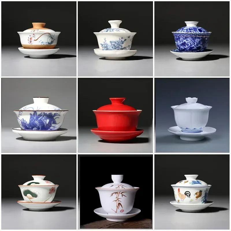Matcha Bowl Chawan - Jingdezhen-Chinese Gaiwan Tea Bowl, Household Porcelain