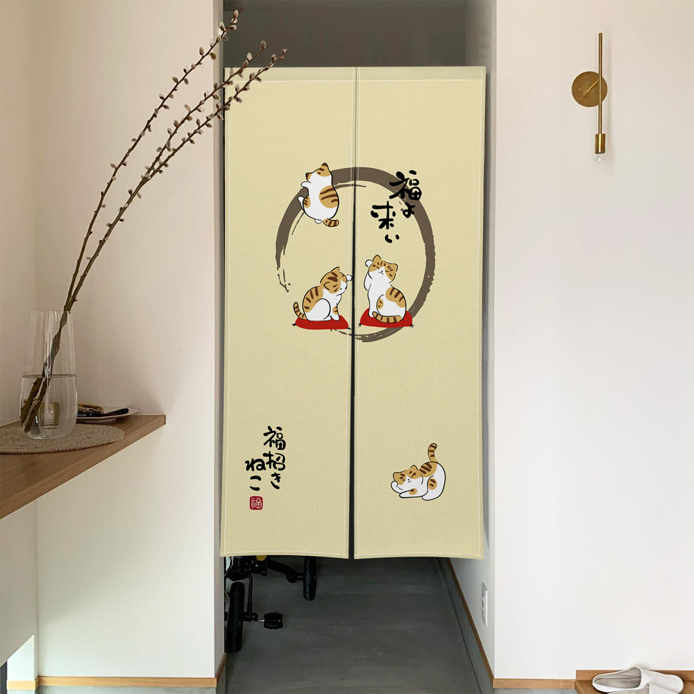 Cute Cat  Japanese Noren Door  - Noren Curtain Doorway บทวิจารณ์และราคา