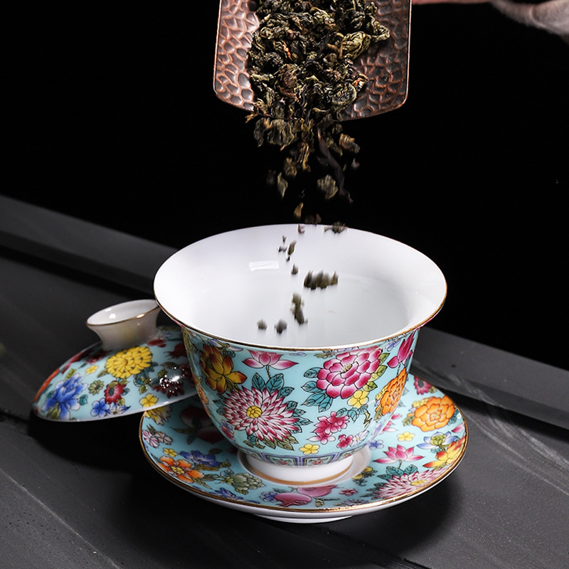 HMLOVE White Porcelain Sancai  - Matcha Bowl Chawan บทวิจารณ์และราคา