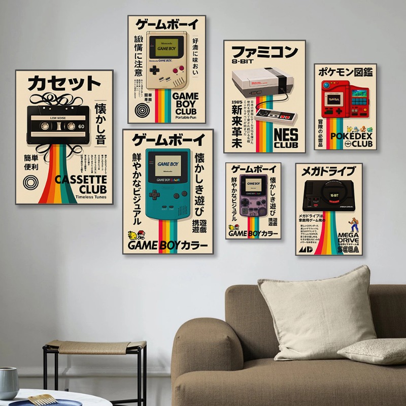 Retro Gaming Poster Japanese T - Japanese Lifestyle Game บทวิจารณ์และราคา