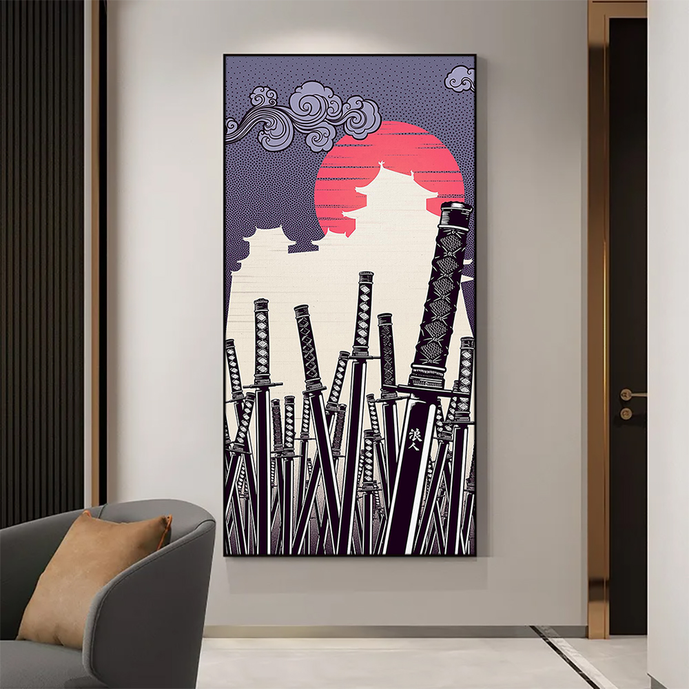 Japanese Katana Canvas Paintin - Lifestyle Of Japanese บทวิจารณ์และราคา