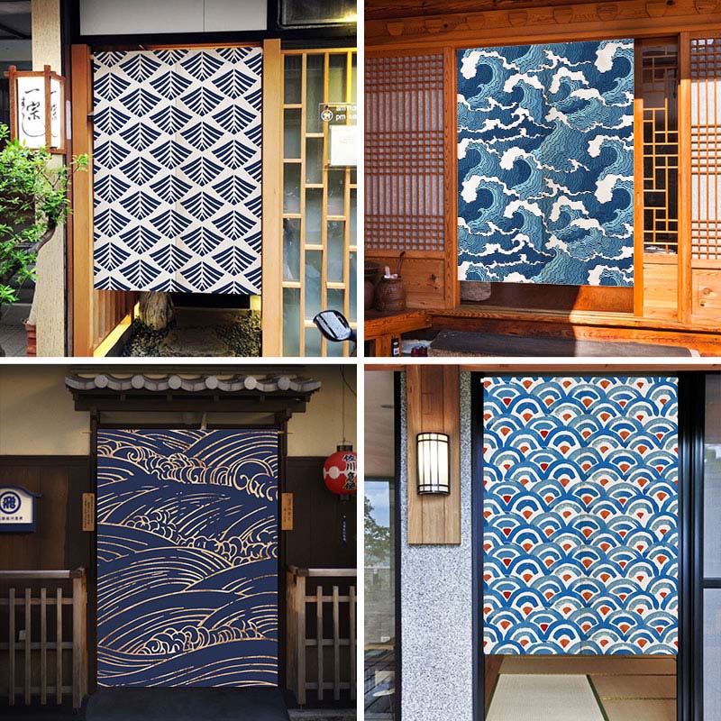Waves Texture Japanese Noren D - Noren Curtain Doorway บทวิจารณ์และราคา