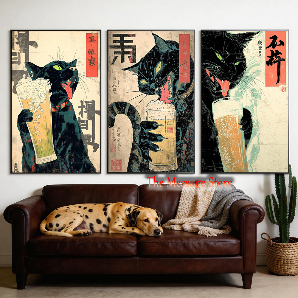 Japanese Quirky Cat Drinking A - Lifestyle Of Japanese บทวิจารณ์และราคา