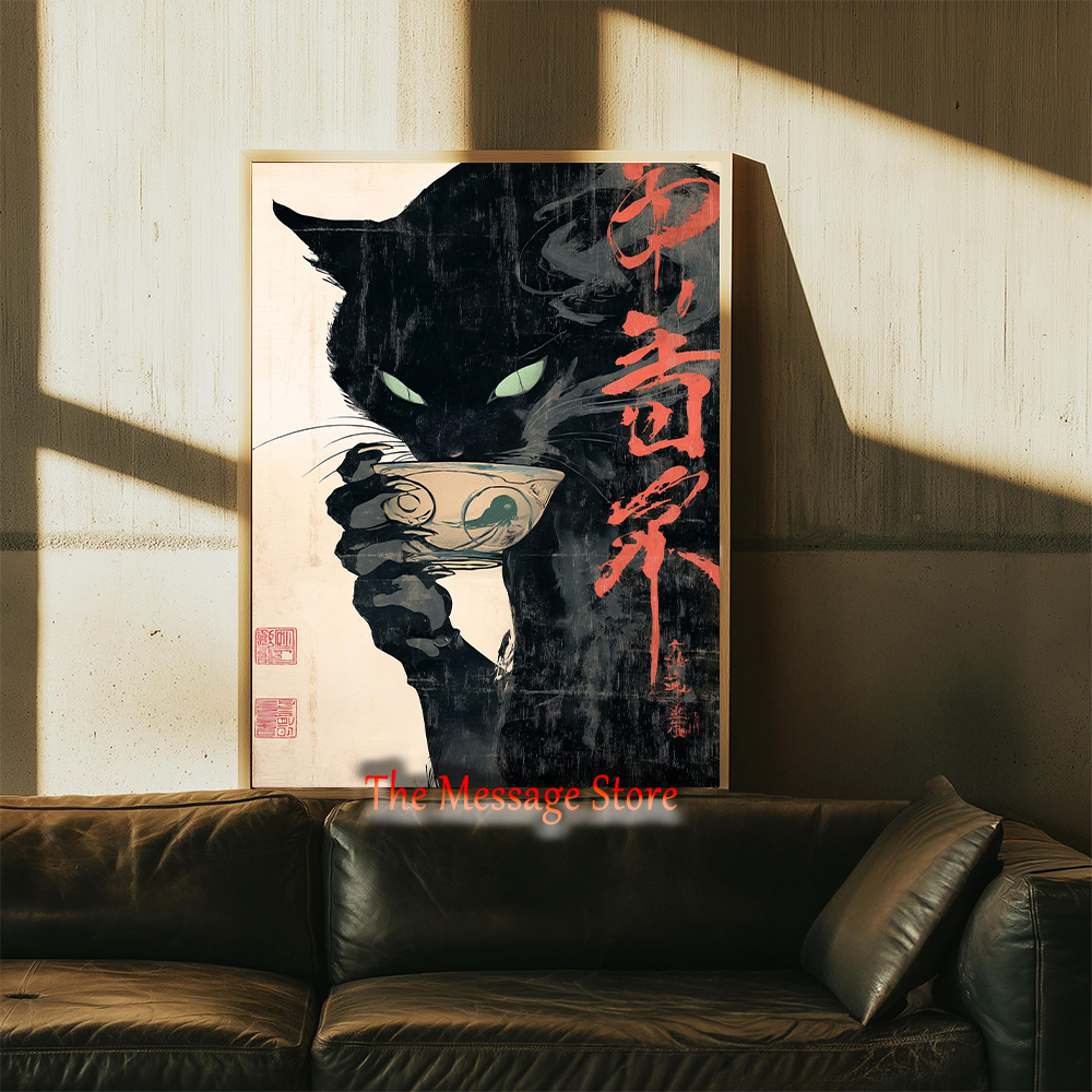 Japanese Quirky Cat Drinking A - Lifestyle Of Japanese บทวิจารณ์และราคา