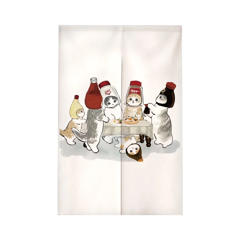 Funny Cat Japanese Door Curtai - Noren Curtain Doorway บทวิจารณ์และราคา