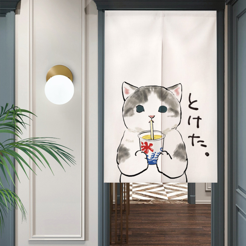 Cartoon animal Cat changing ro - Noren Curtain Doorway บทวิจารณ์และราคา