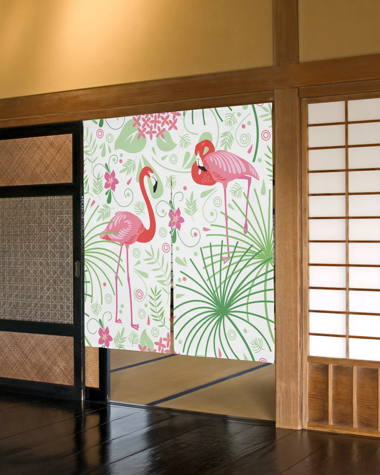 Tropical Flamingo Flower Japan - Noren Curtain Doorway บทวิจารณ์และราคา