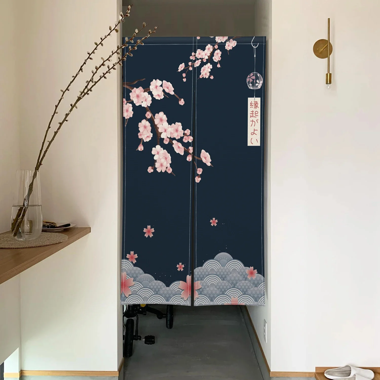 Cherry Blossom Door Curtain Ja - Noren Curtain Doorway บทวิจารณ์และราคา