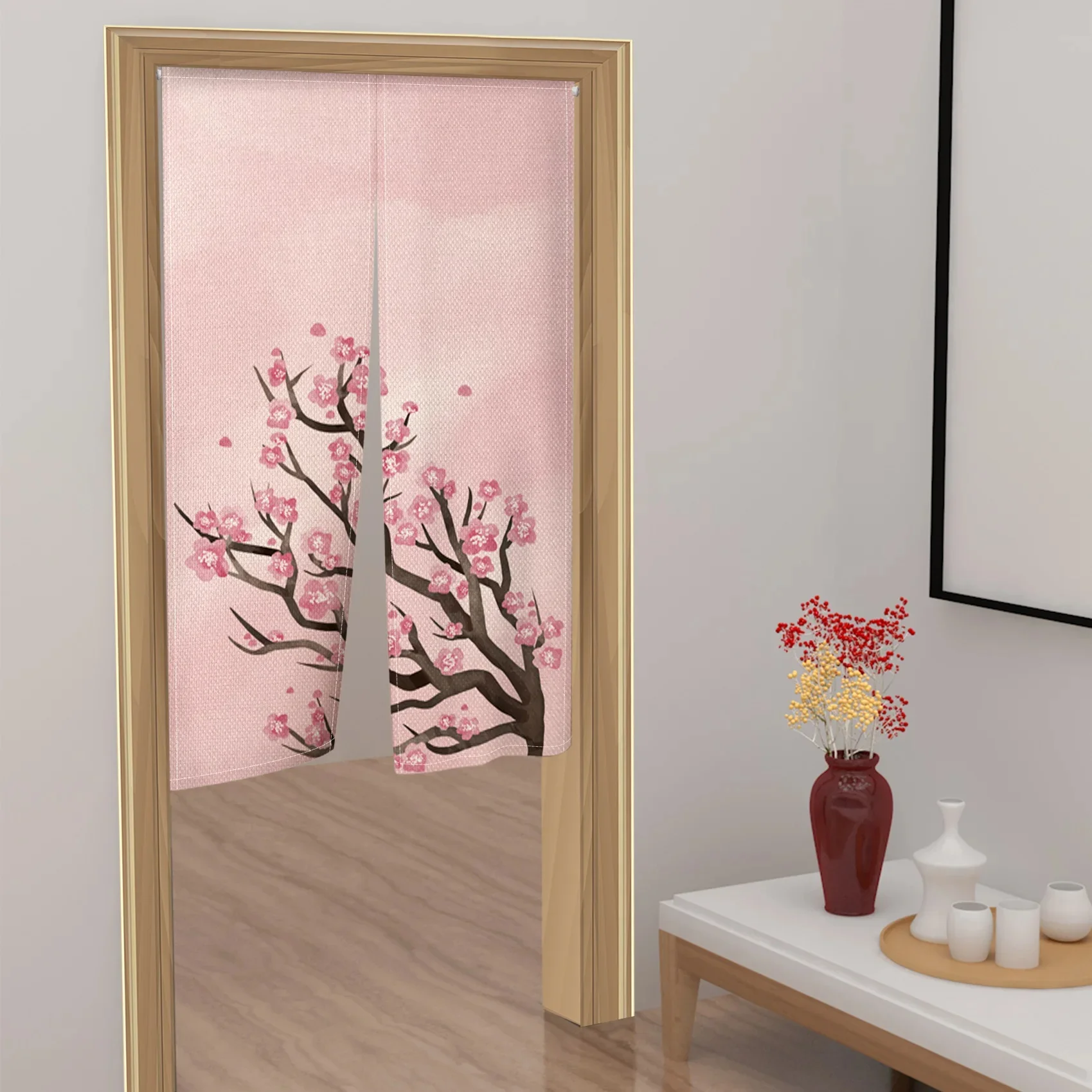 Cherry Blossom Door Curtain Ja - Noren Curtain Doorway บทวิจารณ์และราคา
