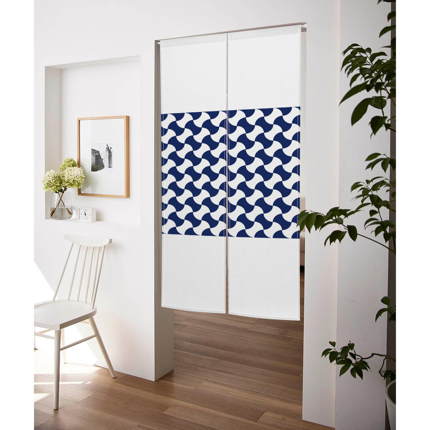 Japanese Linen Noren Blue Whit - Noren Curtain Doorway บทวิจารณ์และราคา