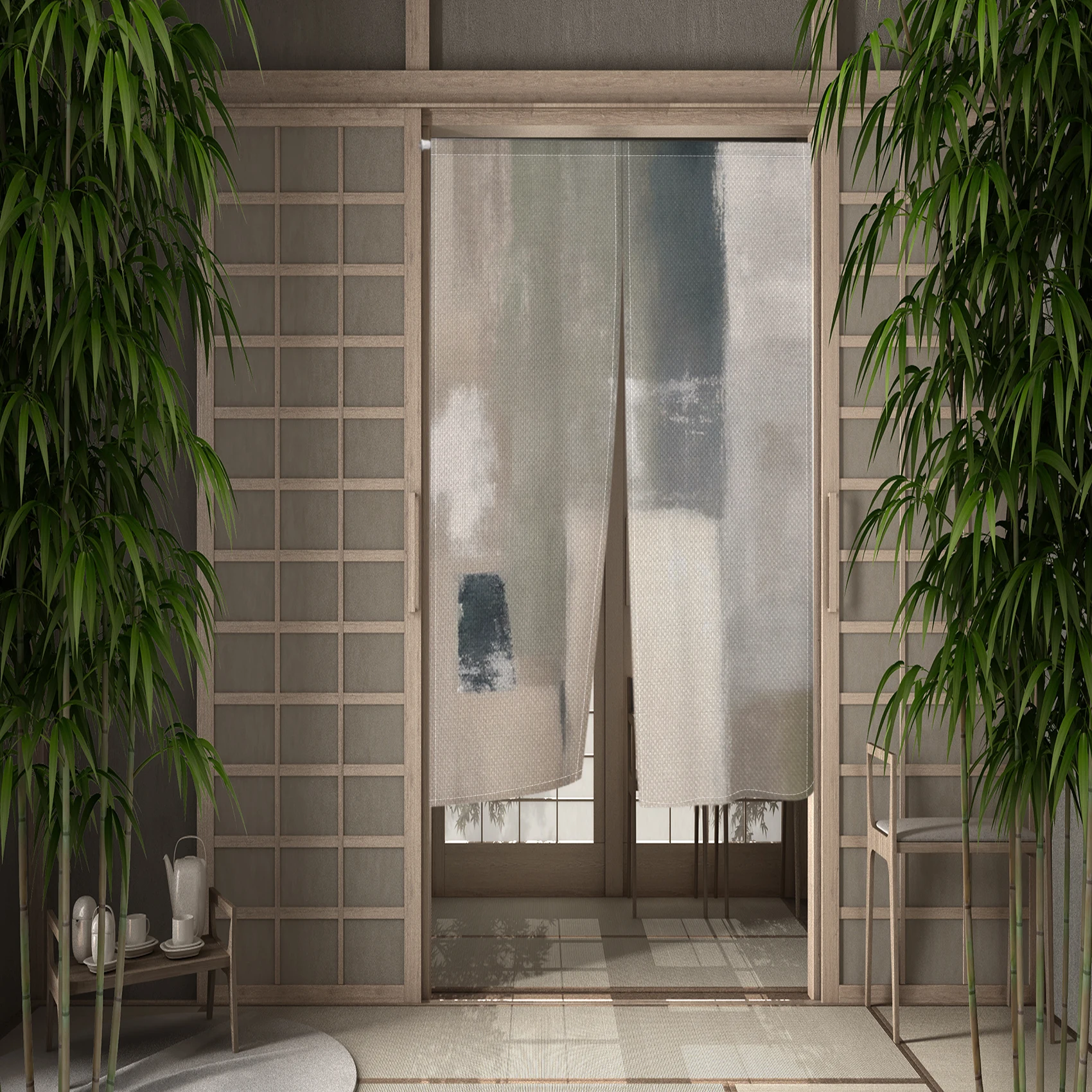 Abstract Graffiti Japanese Nor - Noren Curtain Doorway บทวิจารณ์และราคา