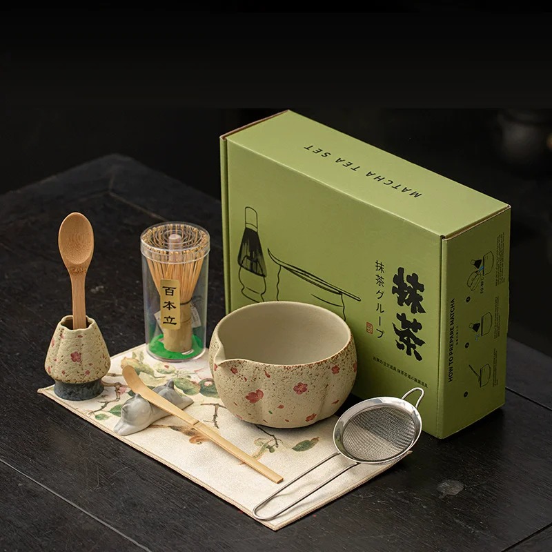 8PCS Japanese Flint red Matcha - Matcha Bowl Chawan บทวิจารณ์และราคา
