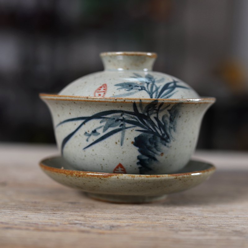 Handpainted Chinese Sancai Gai - Matcha Bowl Chawan บทวิจารณ์และราคา