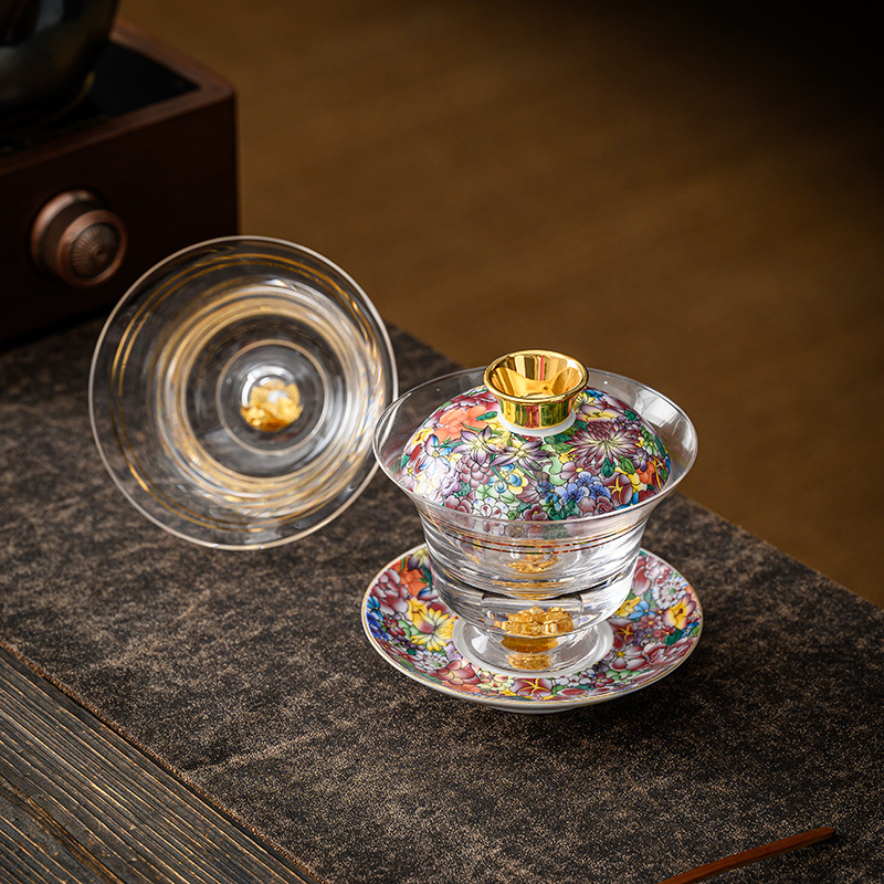 Enamel Colored Glass Gaiwan Pu - Matcha Bowl Chawan บทวิจารณ์และราคา