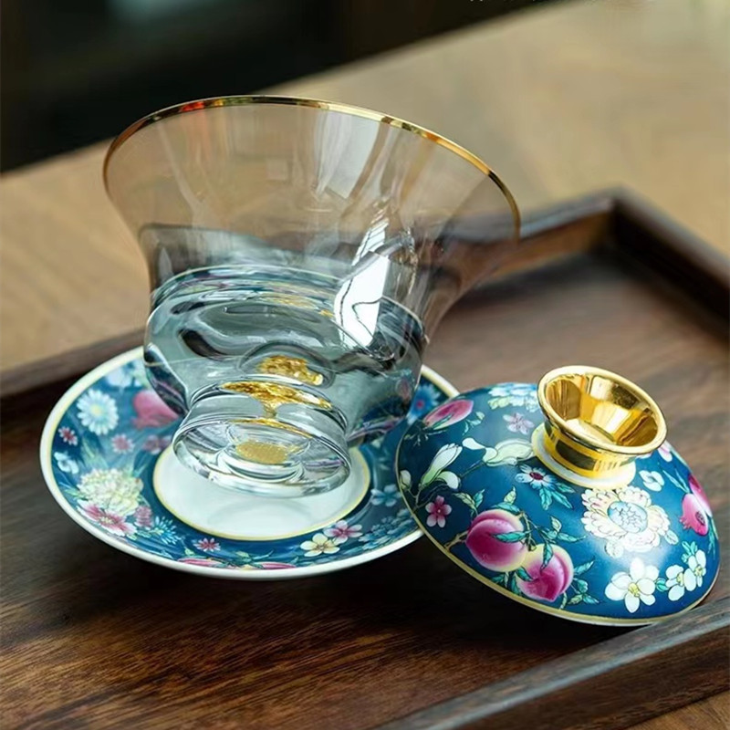 Enamel Colored Glass Gaiwan Pu - Matcha Bowl Chawan บทวิจารณ์และราคา