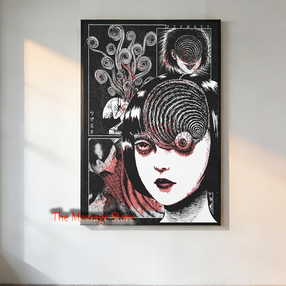 Junji Ito Uzumaki Poster Japan - Japanese Women Lifestyle บทวิจารณ์และราคา